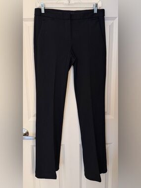 Theory Mid Rise Straight Leg Stretch Pants in Black, Size 6 MADE IN USA